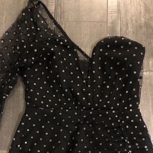 behati mini dress in silver dots